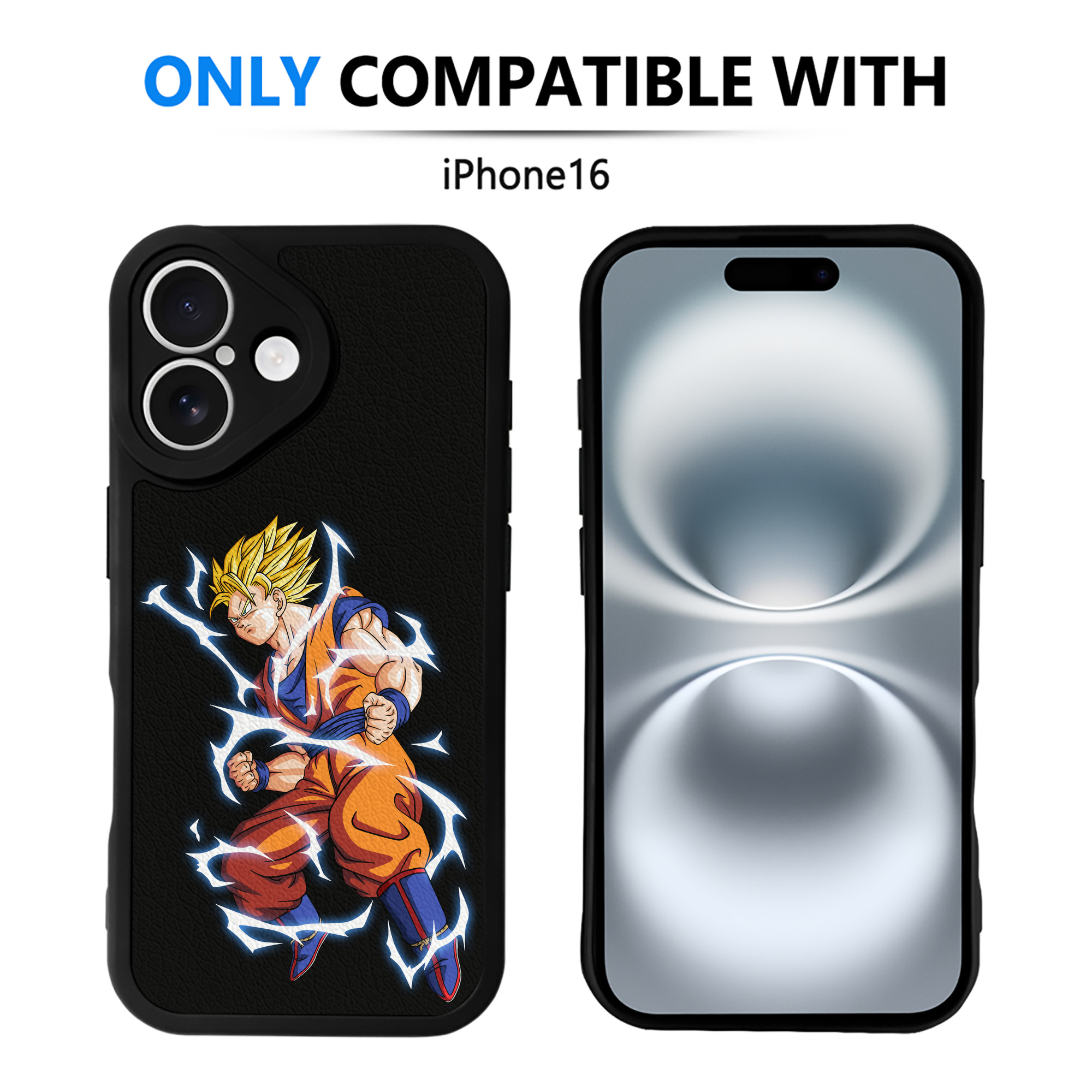 （画像用） ドラゴンボール 孫悟空（そん ごくう）Son Goku カカロット DRAGON BALL Kakarotto 【iPhone 16シリーズ対応】シリコンスマホケース（レザー調） 材質：シリコン